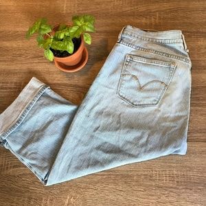 Levi's 515 Capri Cuffed Blue Jeans Size 14